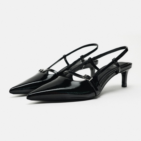 ZARA BUCKLED STRAP SLINGBACK SHOES - Picture 2 of 5